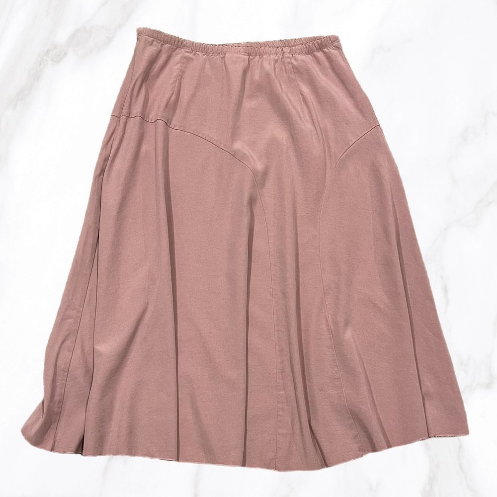 J.Jill Women's‎ Dusty Pink Bamboo Blend Zip Up Midi Skirt, Size S - Picture 2 of 5